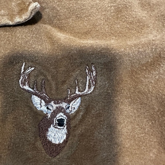 VTG 90s Sz: XL Cabela's Embroidered Deerskin Soft Chamois Flannel Button Down. - Picture 11 of 11